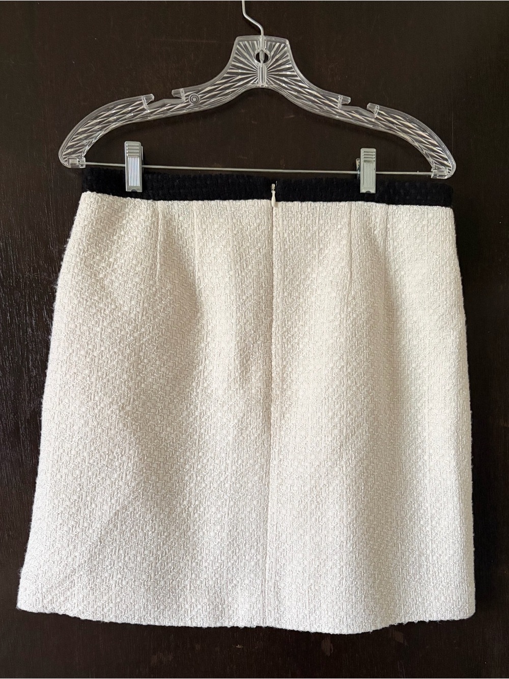 Ann Taylor Cream Black Acrylic Wool mini skirt - Picture 2 of 5